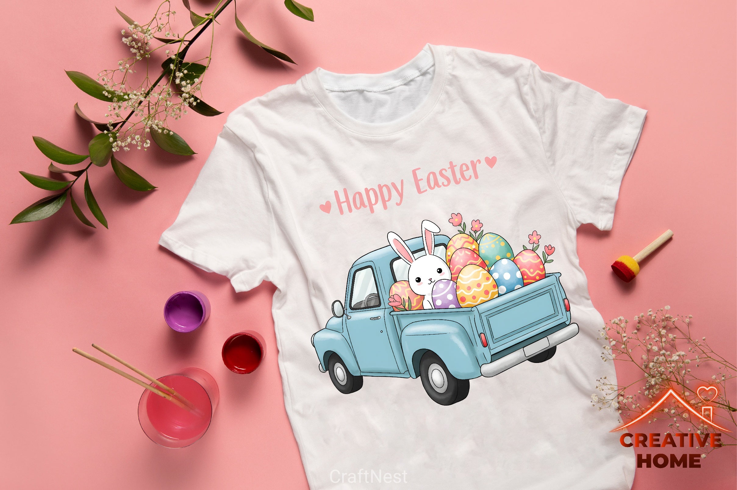 Easter Bunny Truck Clipart Bundle 7 - CraftNest - Digital Crafting and Art