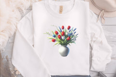 American Flag Flower Bouquet Clipart Bundle - CraftNest - Digital Crafting and Art