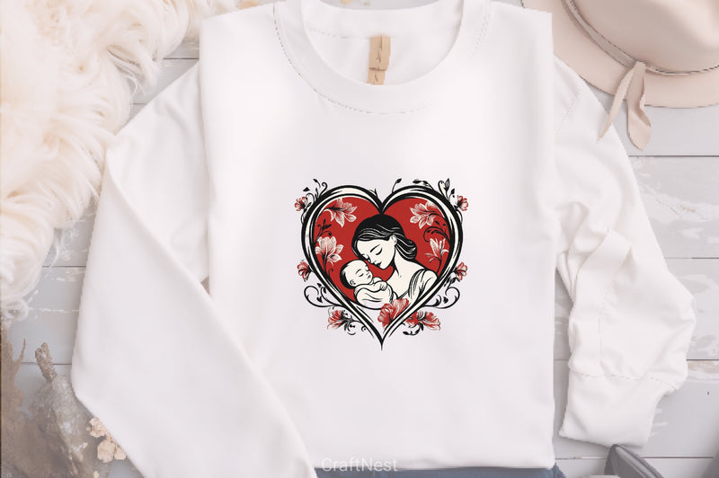 Mother & Child Heart Clipart Bundle - CraftNest - Digital Crafting and Art