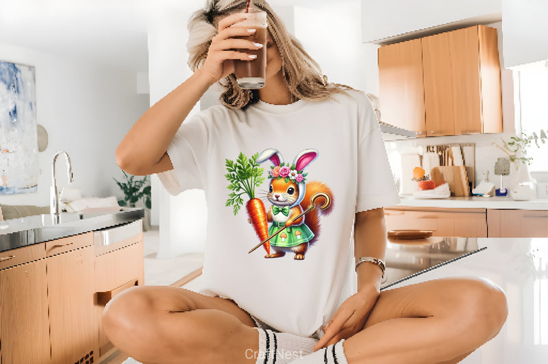 Funny Easter Squirrel Clipart Bundle - CraftNest - Digital Crafting and Art