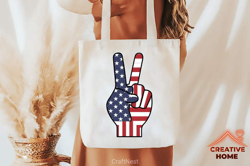 Patriotic Peace Hand Sign Clipart Bundle - CraftNest - Digital Crafting and Art