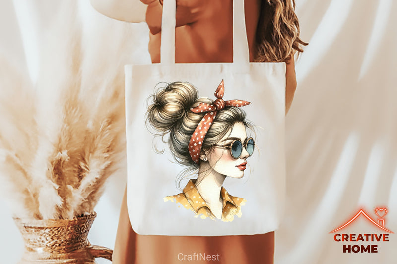 Messy Bun Momlife Clipart Bundle - CraftNest - Digital Crafting and Art