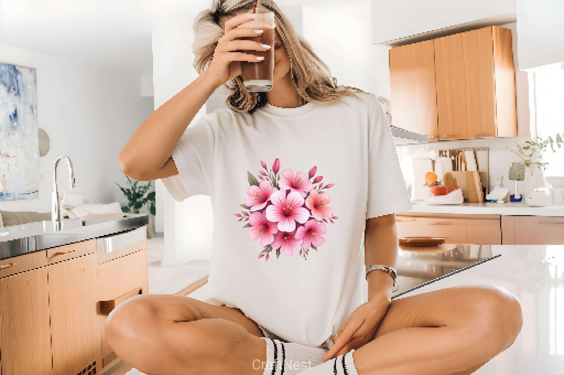 Pink Dreamy Floral Clipart Bundle - CraftNest - Digital Crafting and Art