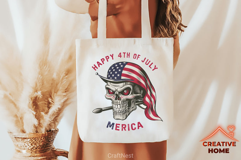 Patriotic Skull Flag Clipart Bundle - CraftNest - Digital Crafting and Art