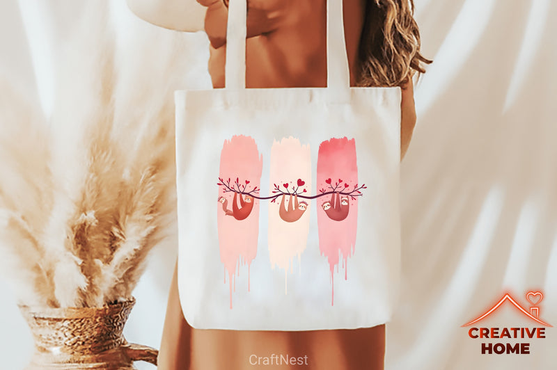 Cute Sloths Valentine's Reindeer Clipart Bundle - CraftNest - Digital Crafting and Art