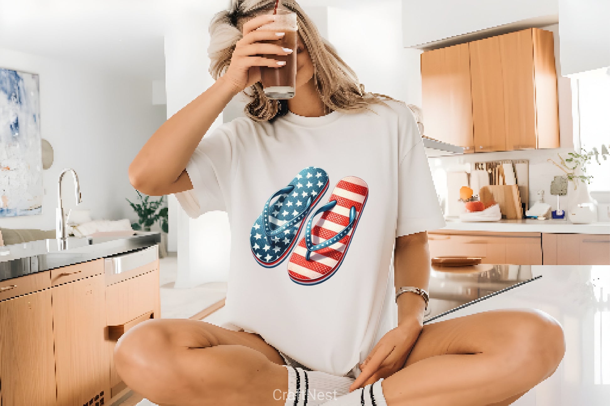 4th of July Flip Flops Clipart Bundle - CraftNest - Digital Crafting and Art