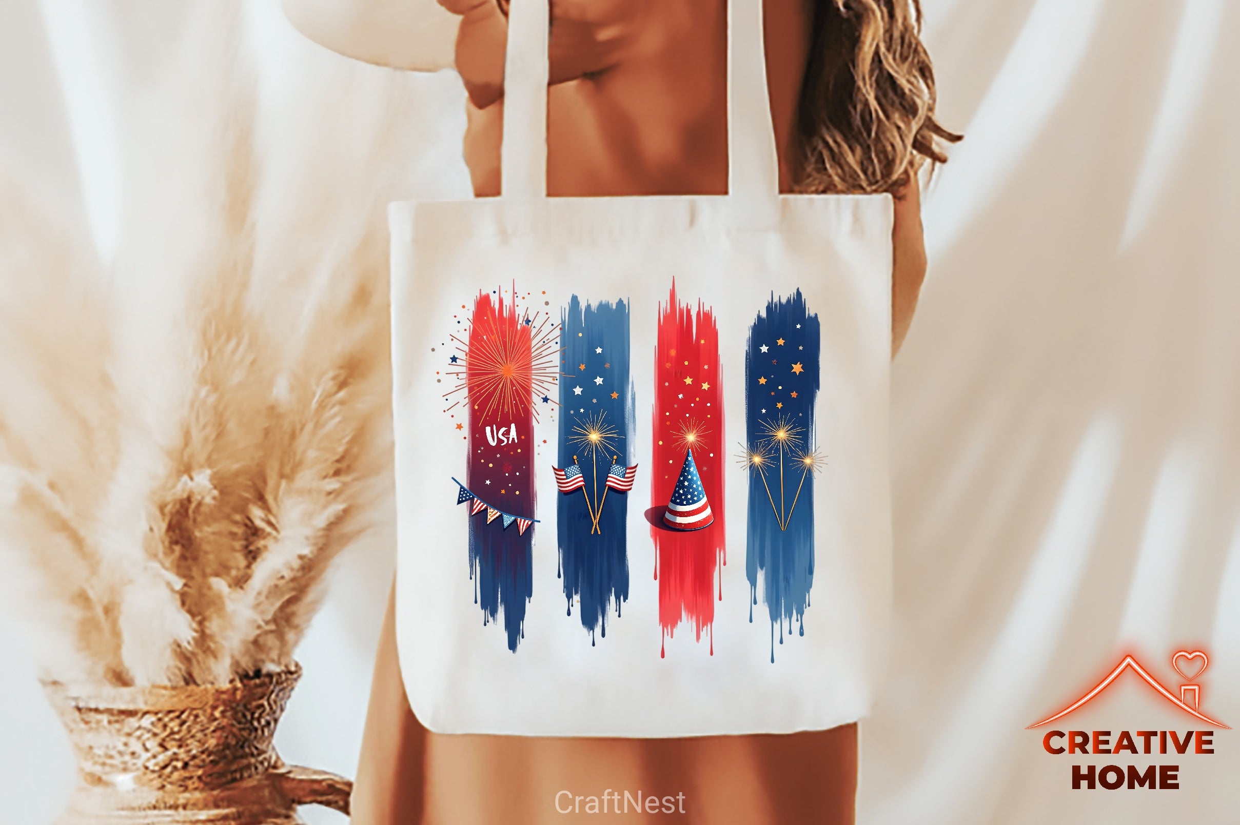 Patriotic Day Brushstrokes Clipart Bundle 1 - CraftNest - Digital Crafting and Art