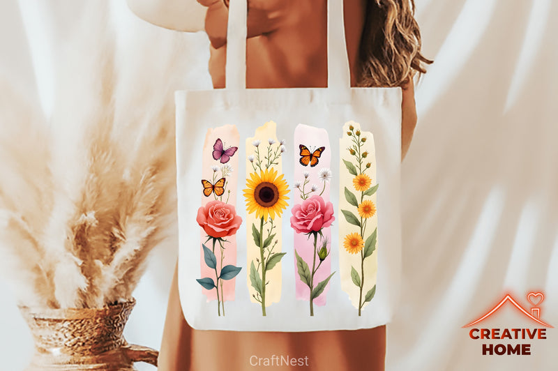 Floral Brushstrokes Clipart Bundle - CraftNest - Digital Crafting and Art