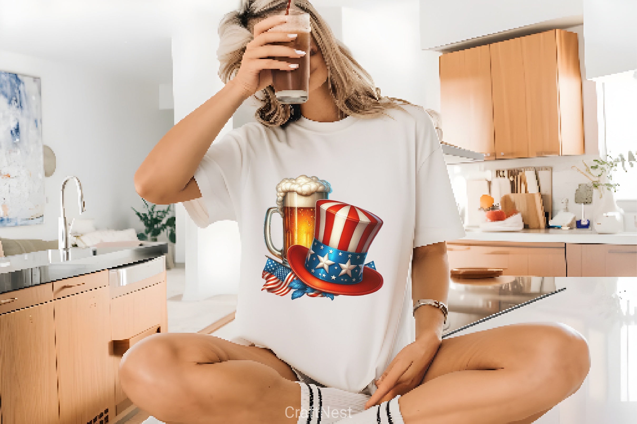 American Flag Beer Clipart Bundle - CraftNest - Digital Crafting and Art