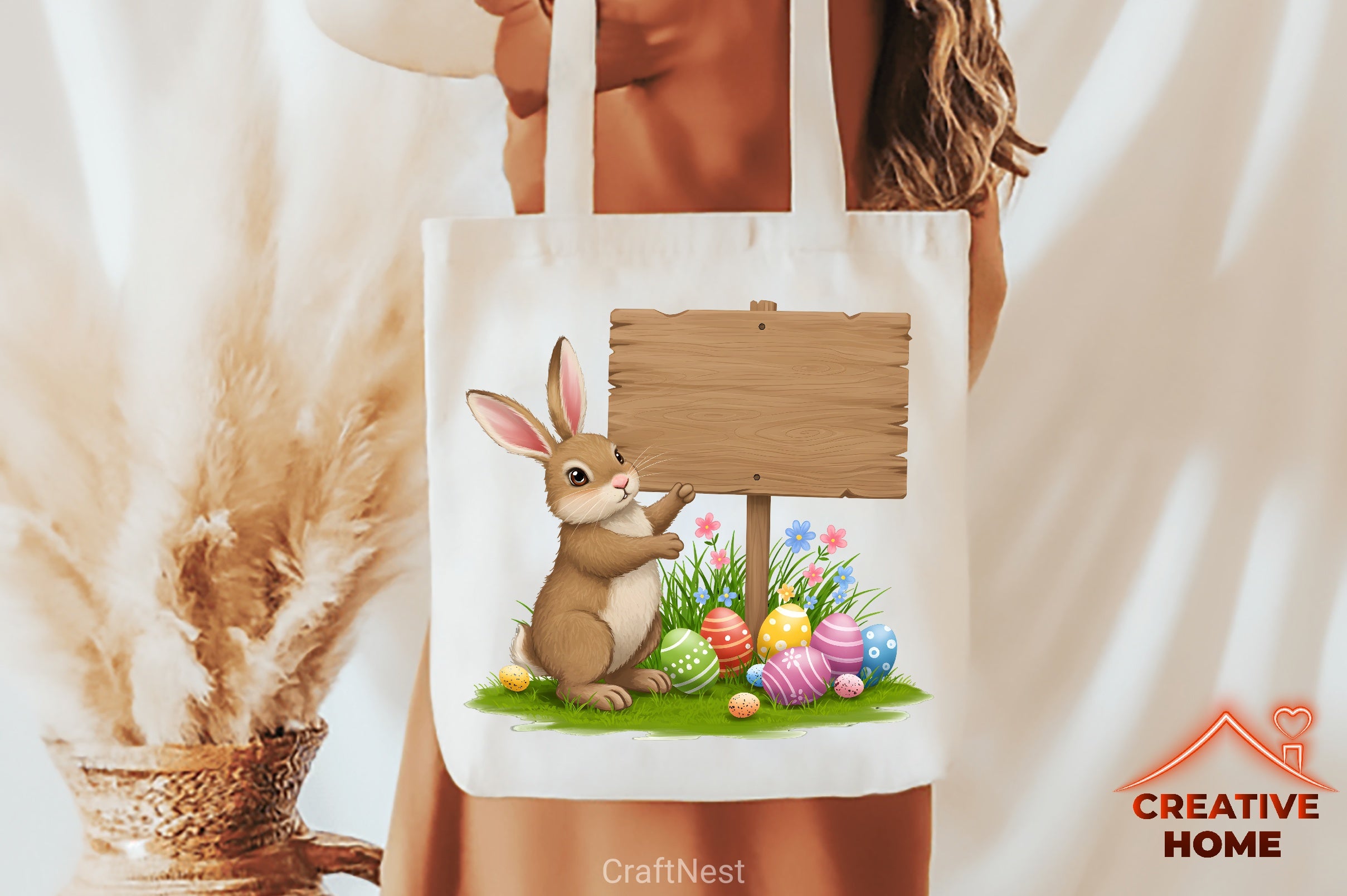 Easter Bunny Sign Board Clipart Bundle - CraftNest - Digital Crafting and Art