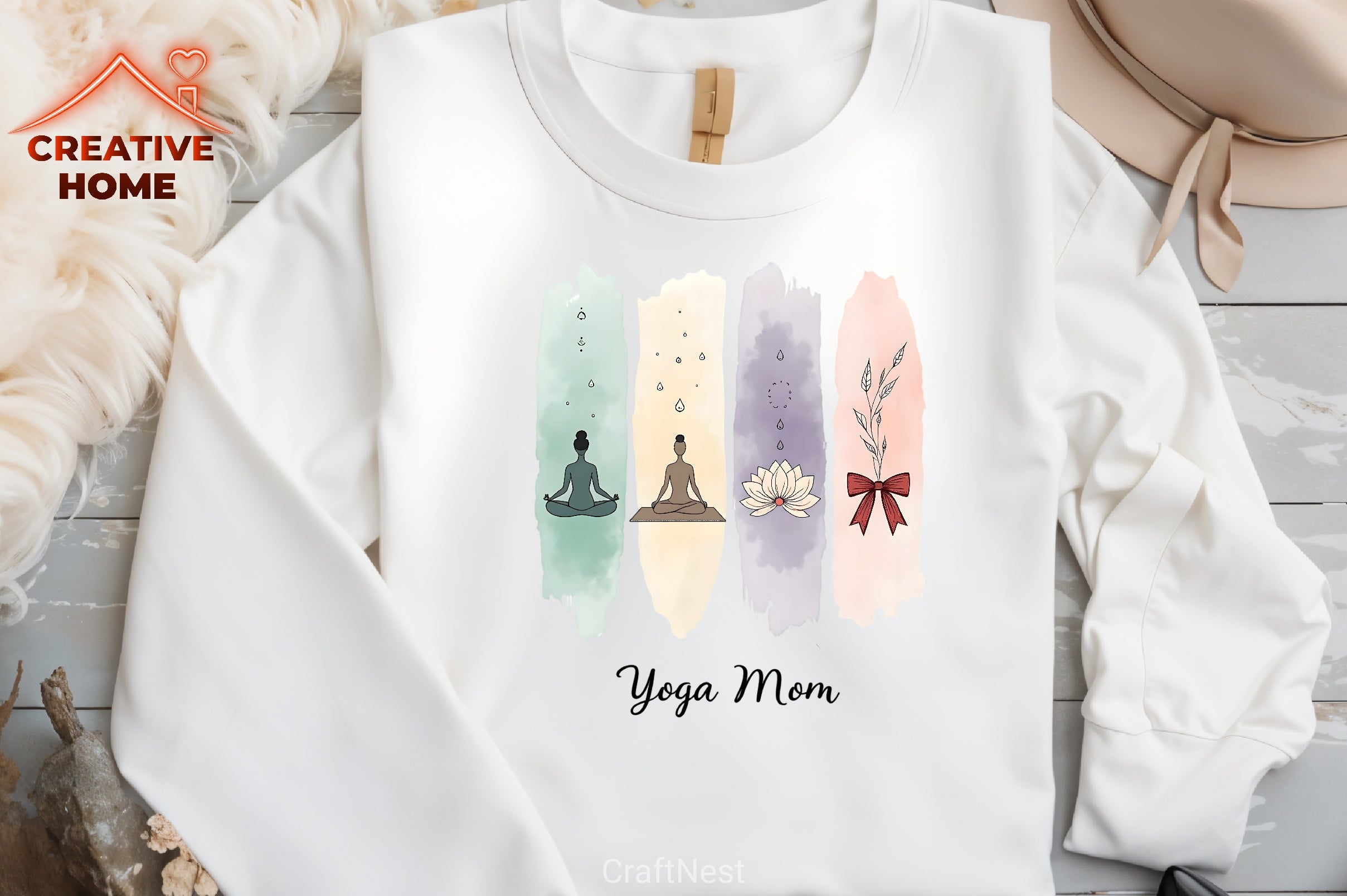 Yoga Mom Brushstrokes Clipart Bundle - CraftNest - Digital Crafting and Art