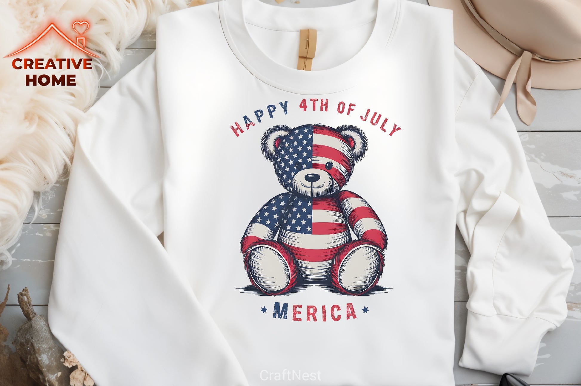 Patriotic Teddy Bear Clipart Bundle 1 - CraftNest - Digital Crafting and Art