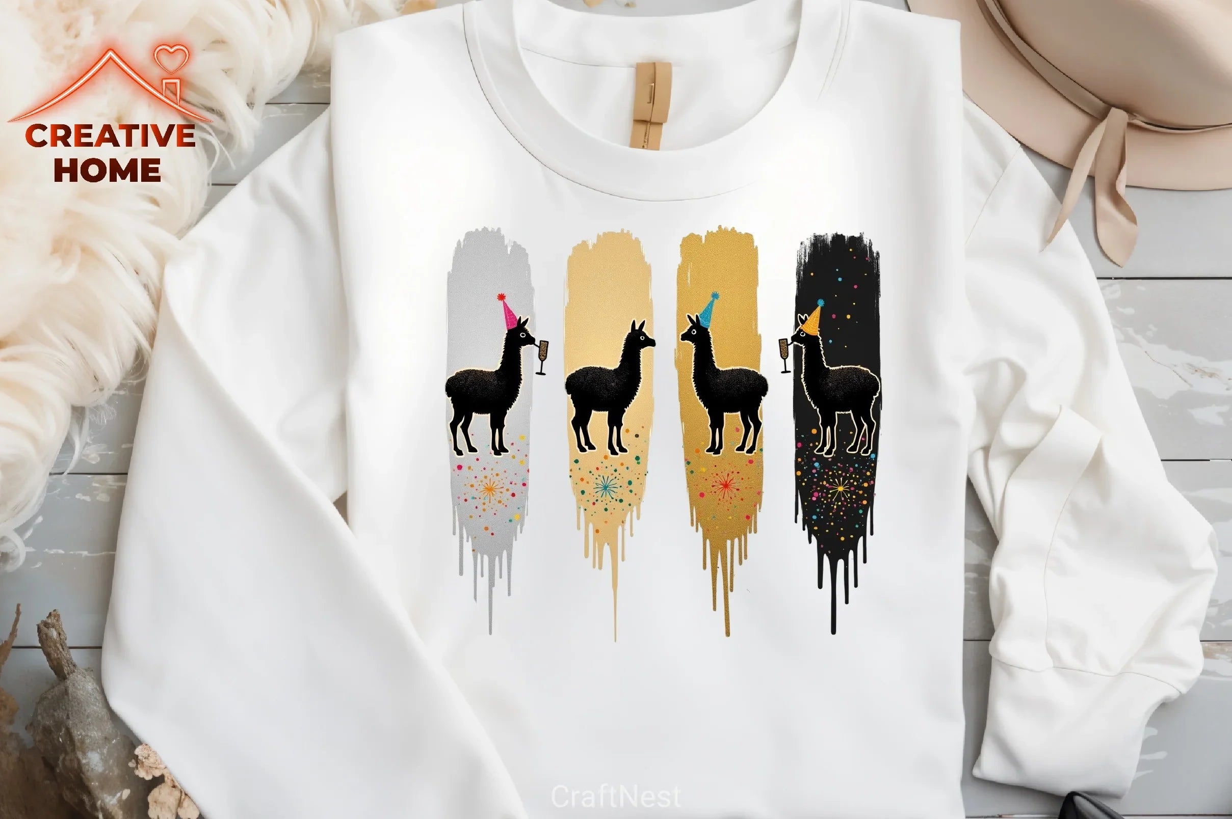 Festive Llama Reindeer Clipart Bundle - CraftNest - Digital Crafting and Art