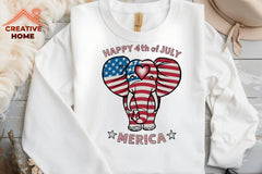Patriotic Elephant Heart Clipart Bundle 1 - CraftNest - Digital Crafting and Art