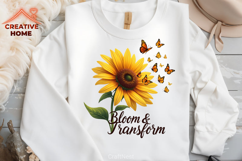 Sunflower Butterfly Clipart Bundle - CraftNest - Digital Crafting and Art