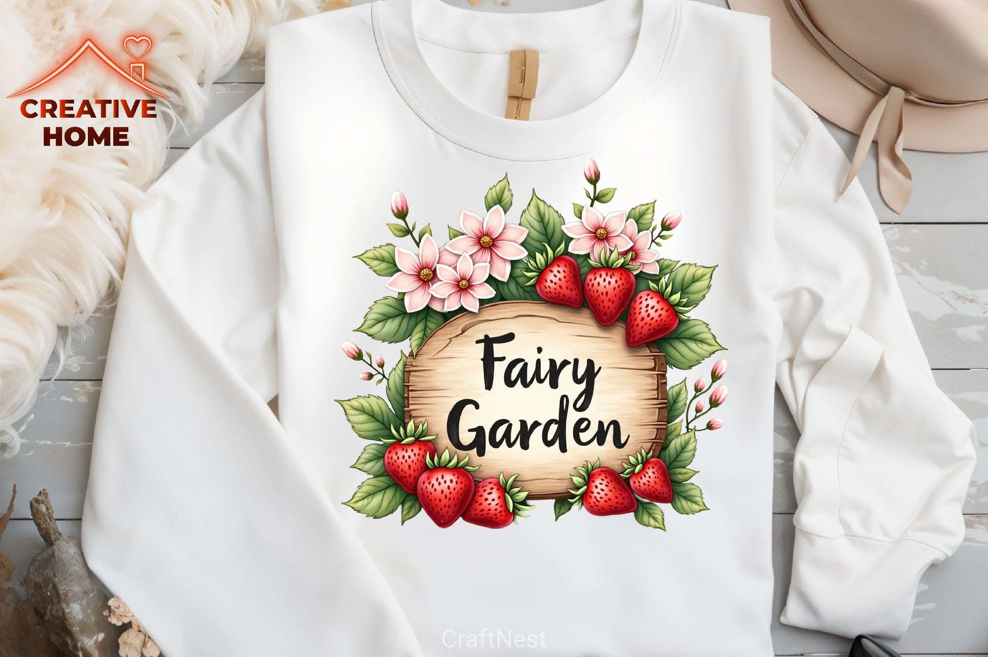 Spring Strawberry Fairy Garden Clipart Bundle - CraftNest - Digital Crafting and Art