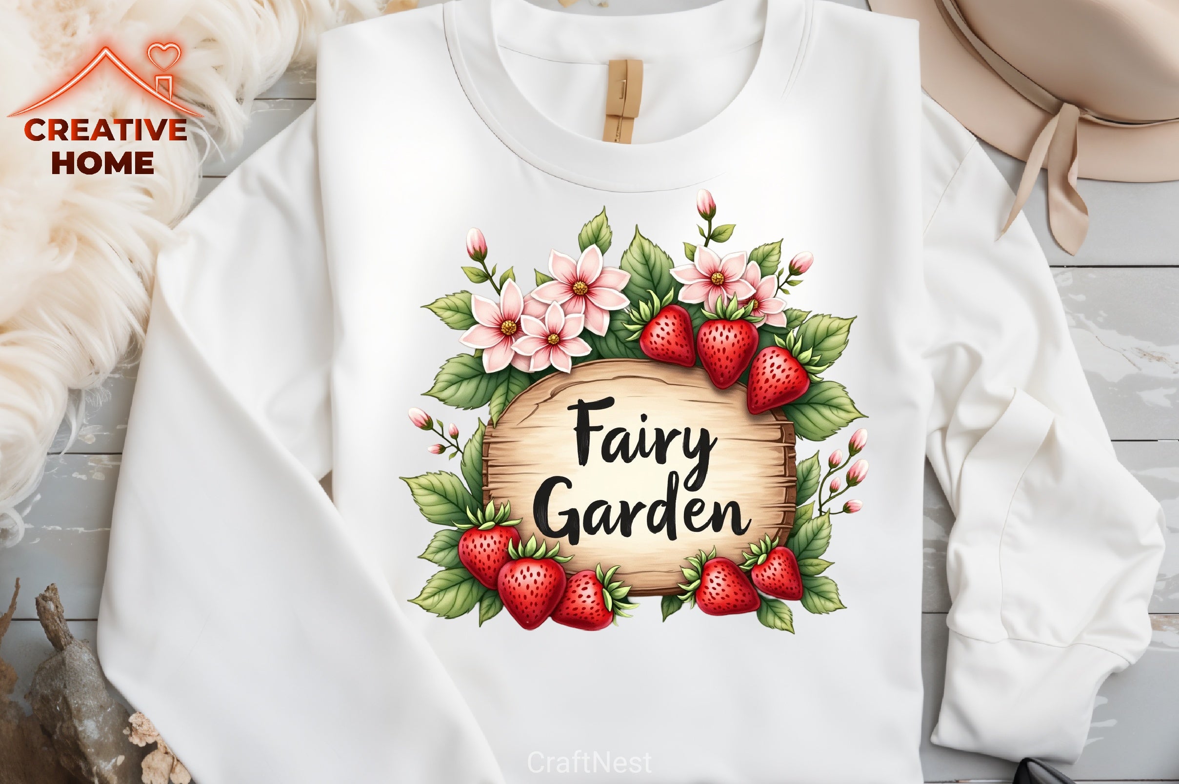 Spring Strawberry Fairy Garden Clipart Bundle - CraftNest - Digital Crafting and Art