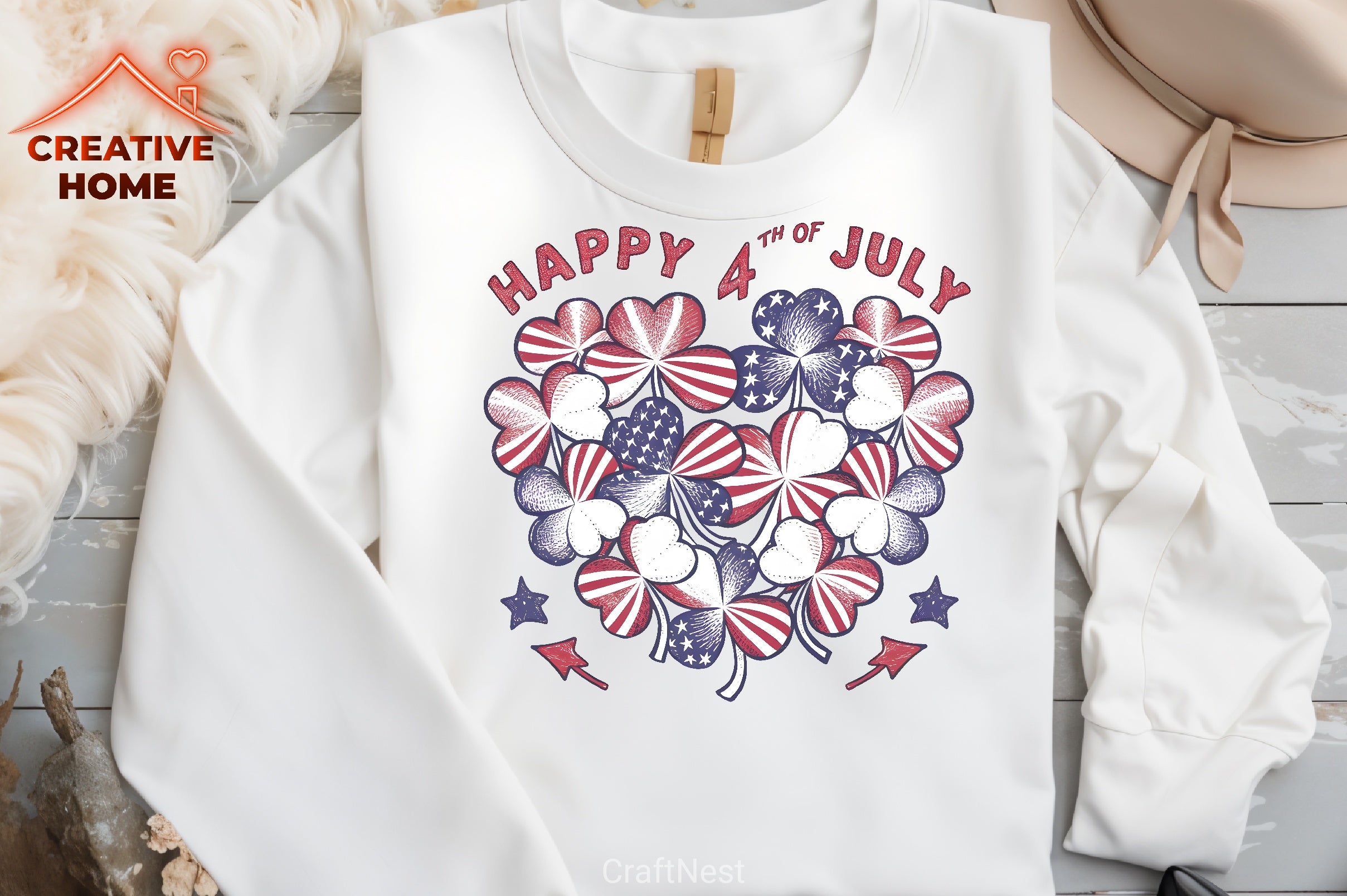 Patriotic Shamrock Heart Clipart Bundle - CraftNest - Digital Crafting and Art