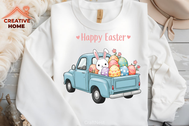 Easter Bunny Truck Clipart Bundle 7 - CraftNest - Digital Crafting and Art