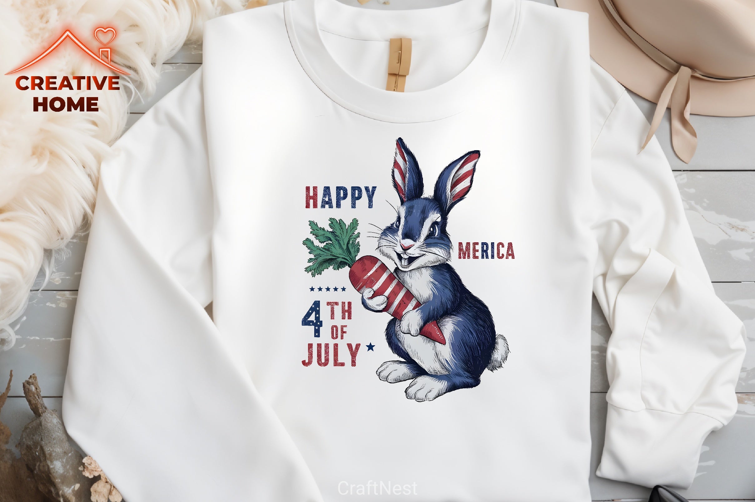 Patriotic Rabbit Clipart Bundle - CraftNest - Digital Crafting and Art
