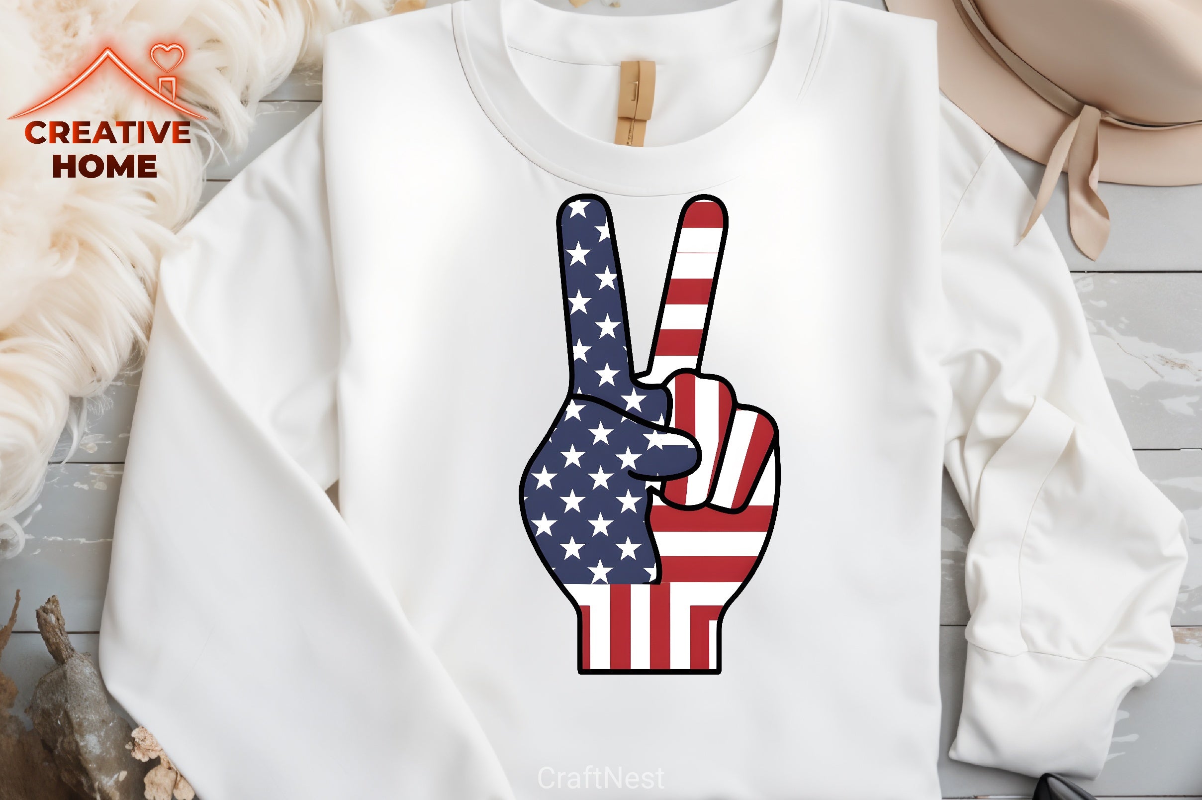 Patriotic Peace Hand Sign Clipart Bundle - CraftNest - Digital Crafting and Art