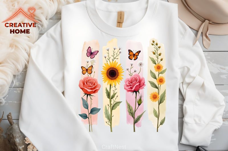 Floral Brushstrokes Clipart Bundle - CraftNest - Digital Crafting and Art