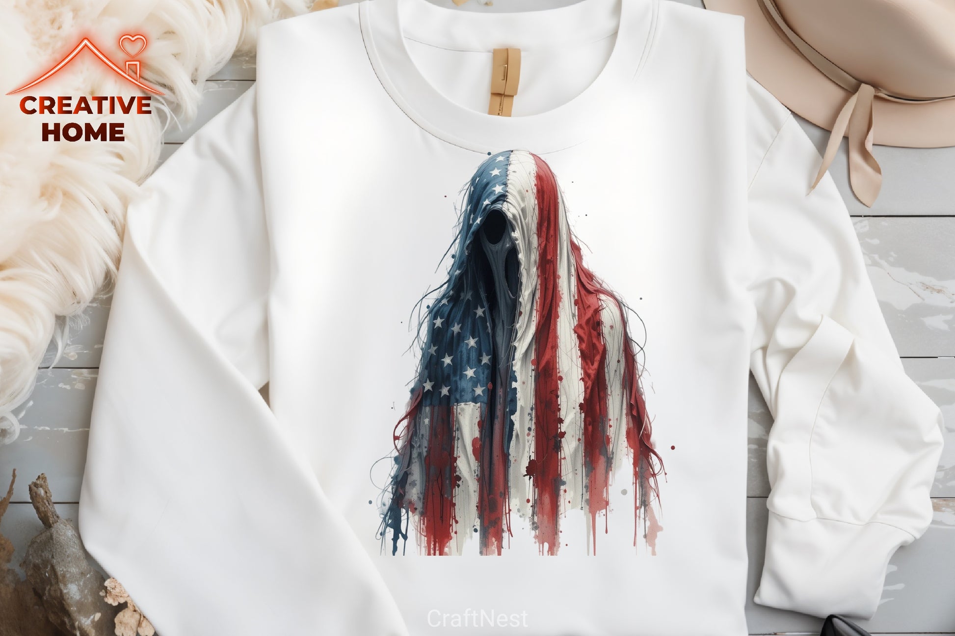 4th of July Gothic Ghost Clipart Bundle - CraftNest - Digital Crafting and Art