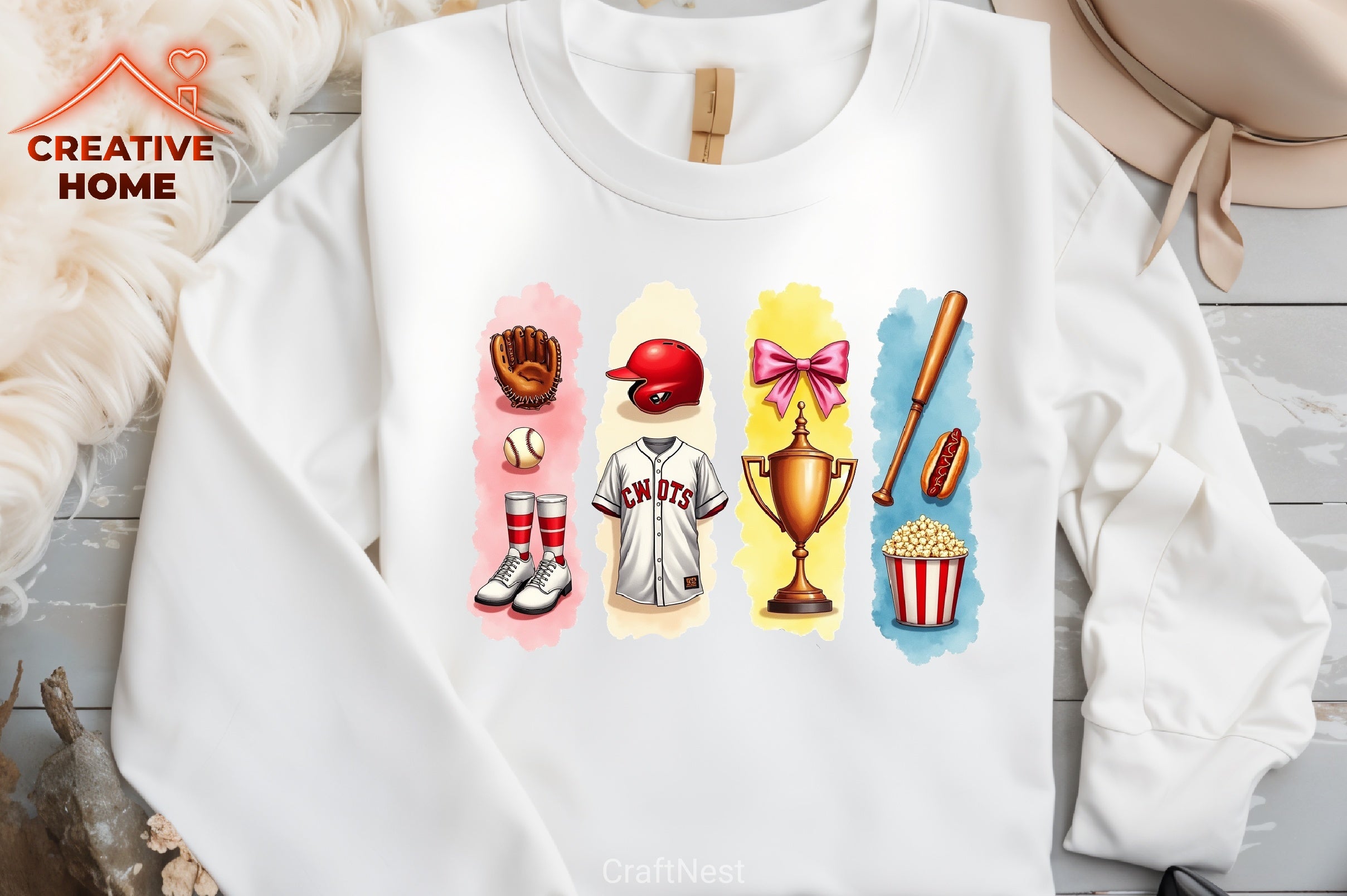 Baseball College Brushstrokes Clipart Bundle  2 - CraftNest - Digital Crafting and Art