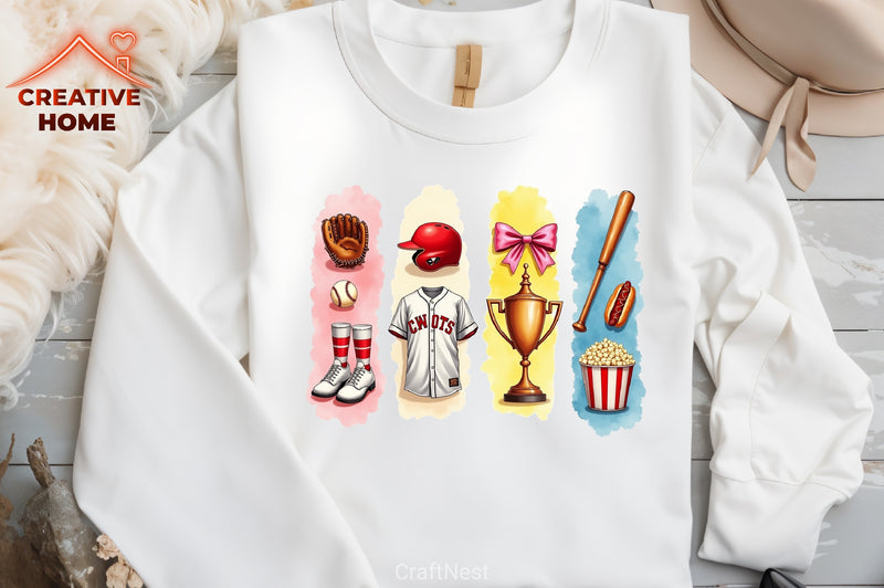 Baseball College Brushstrokes Clipart Bundle  2 - CraftNest - Digital Crafting and Art