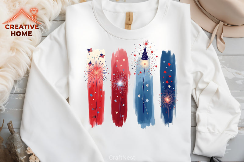 Patriotic Day Brushstrokes Clipart Bundle - CraftNest - Digital Crafting and Art