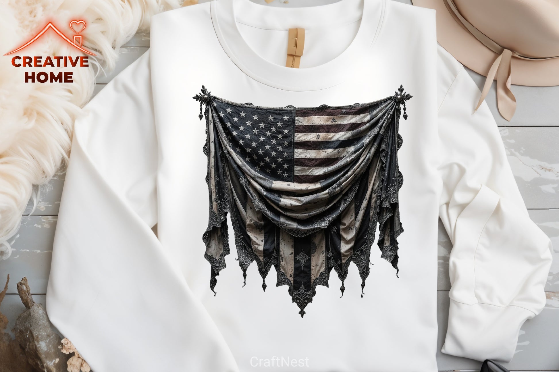 Gothic 4th July Flag Clipart Bundle 3 - CraftNest - Digital Crafting and Art