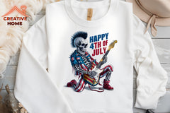 Patriotic Punk Skeleton Guitar Clipart Bundle - CraftNest - Digital Crafting and Art