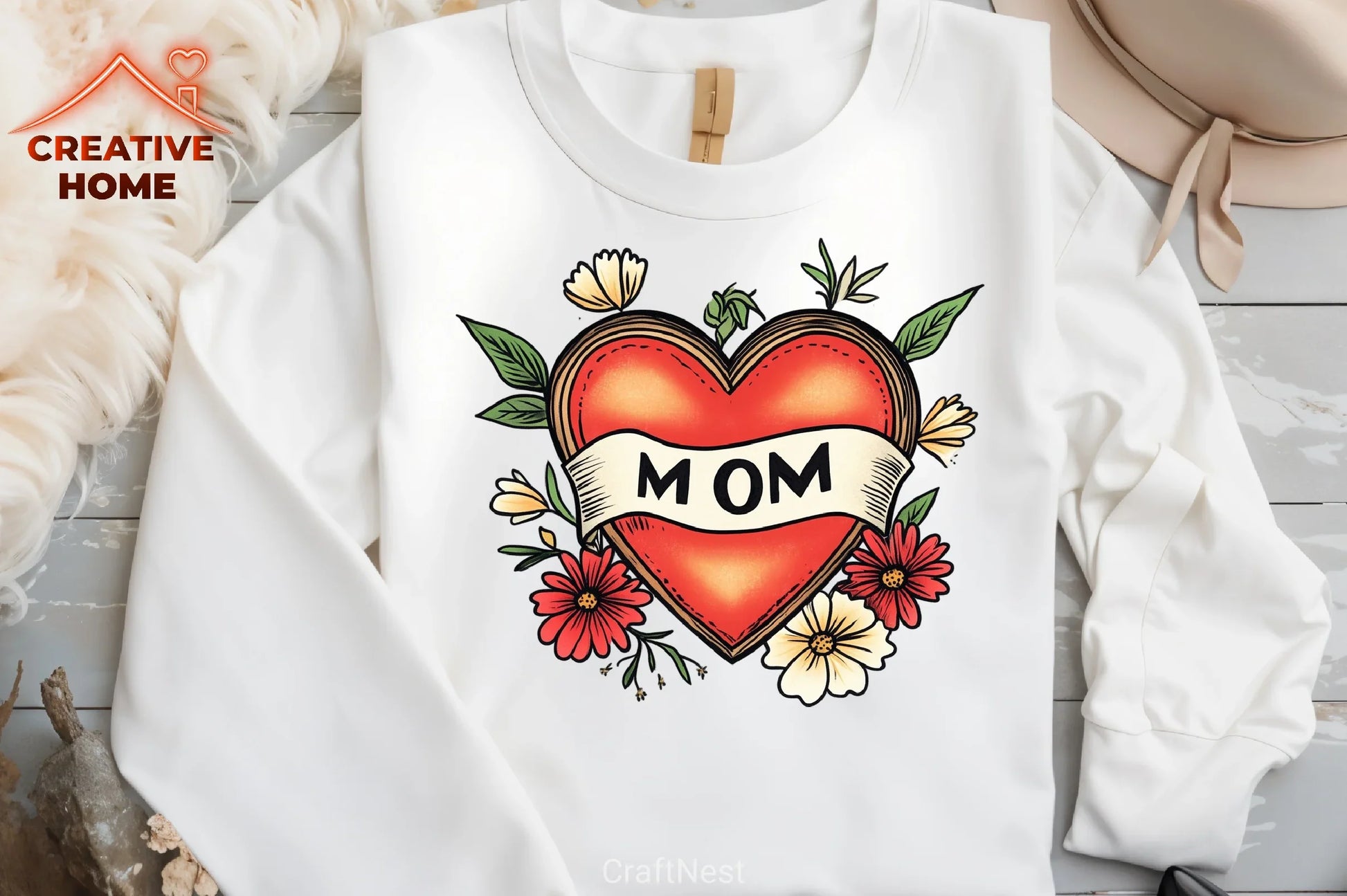 Mother's Day Heart Flowers Clipart Bundle - CraftNest - Digital Crafting and Art