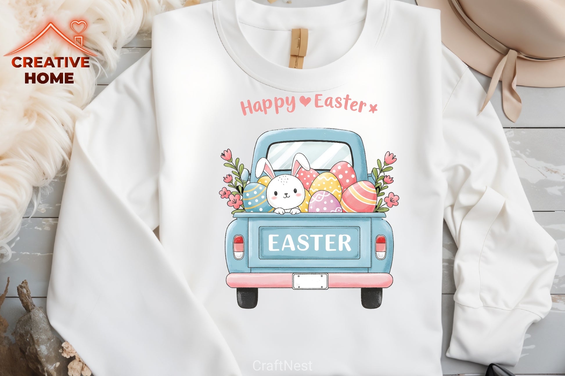 Easter Bunny Truck Clipart Bundle 1 - CraftNest - Digital Crafting and Art