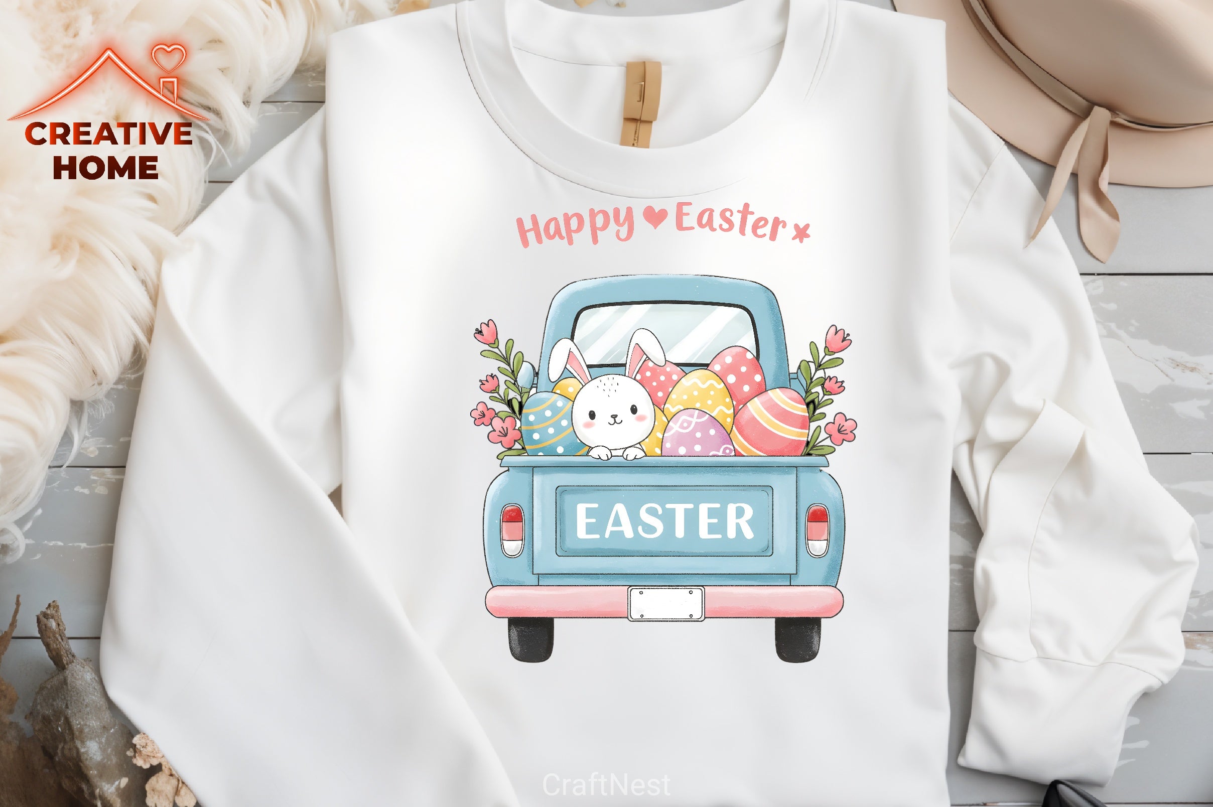 Easter Bunny Truck Clipart Bundle 1 - CraftNest - Digital Crafting and Art