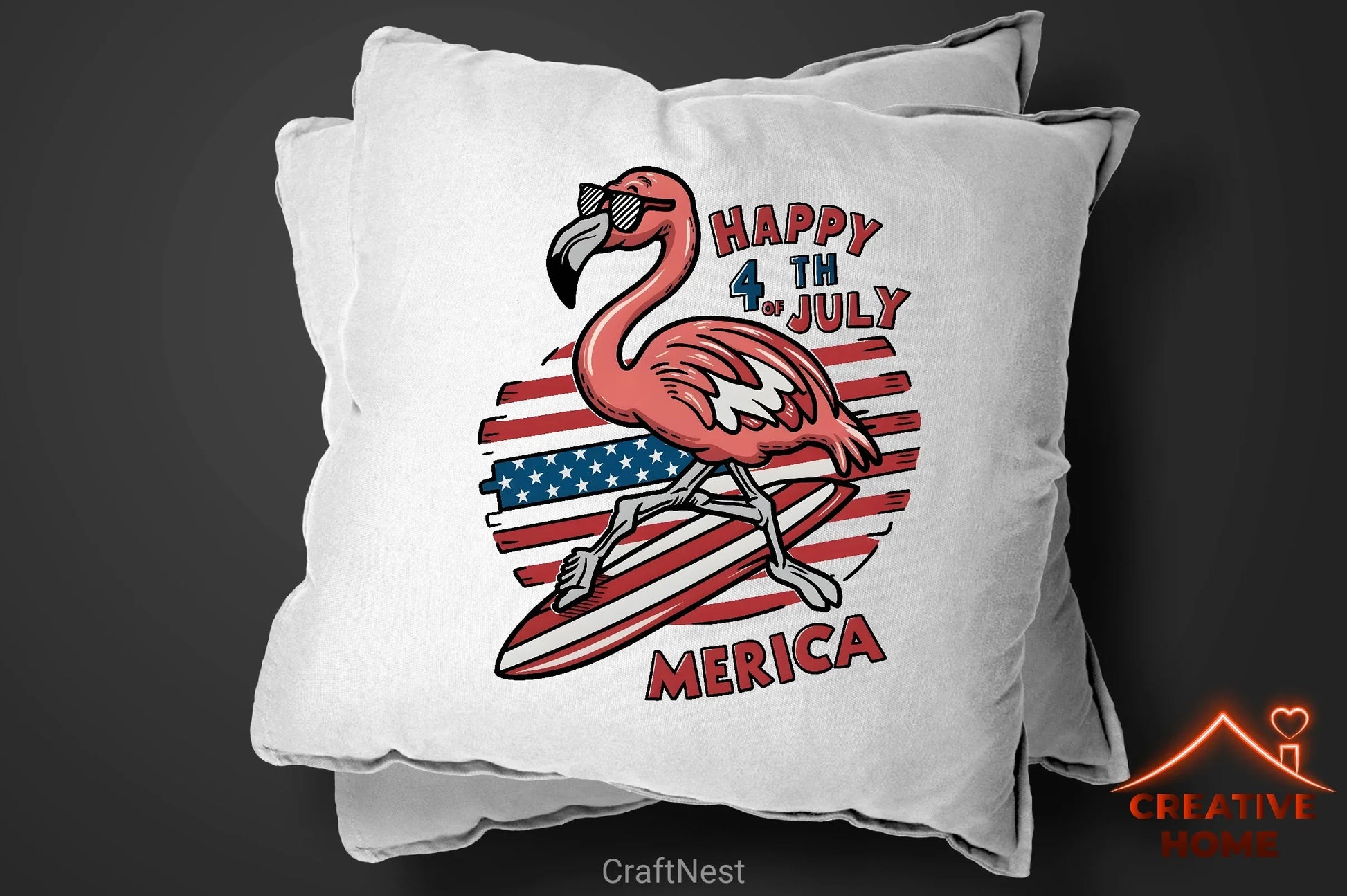 Patriotic Flamingo Surfboard Clipart Bundle - CraftNest - Digital Crafting and Art