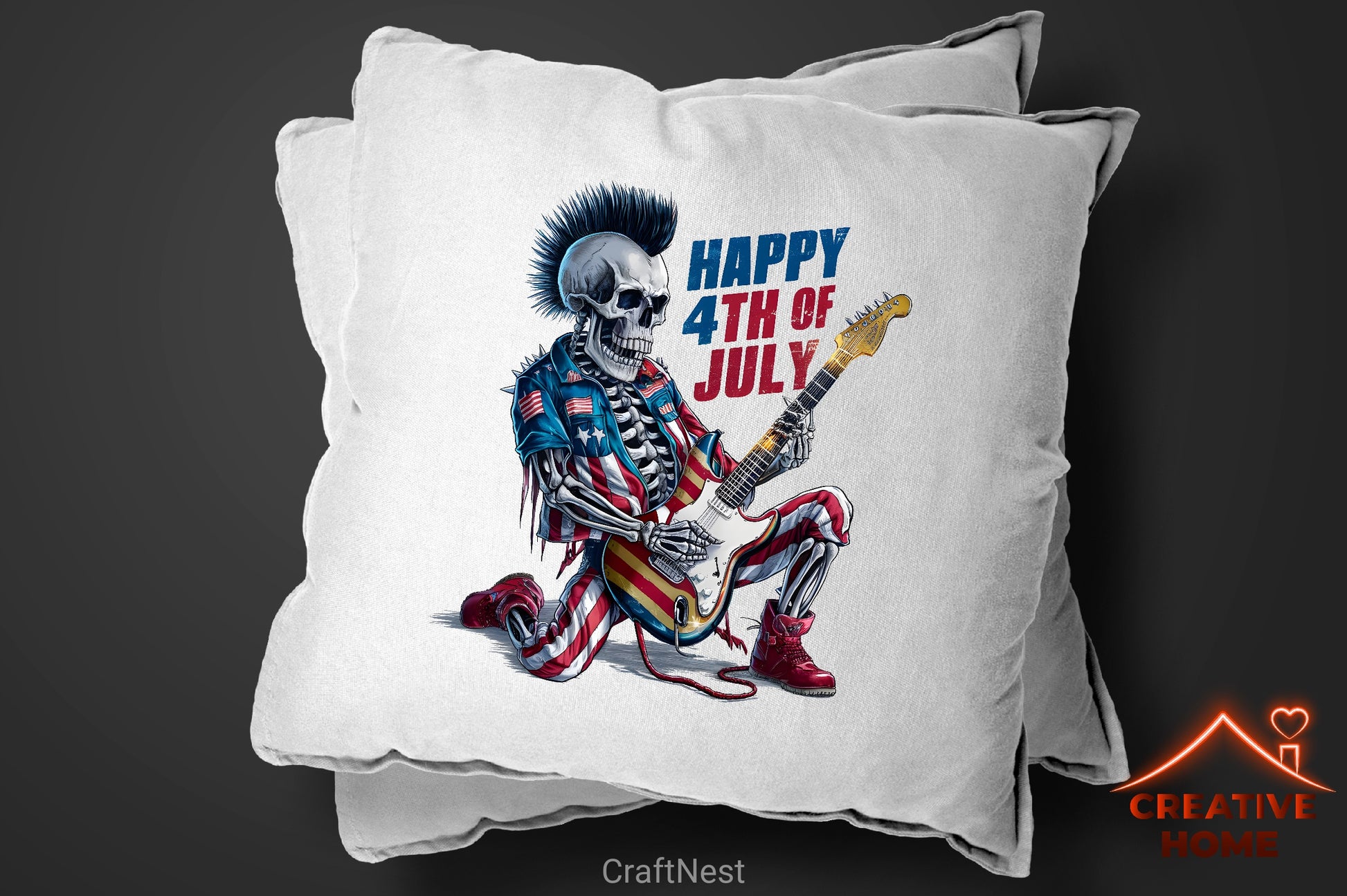 Patriotic Punk Skeleton Guitar Clipart Bundle - CraftNest - Digital Crafting and Art