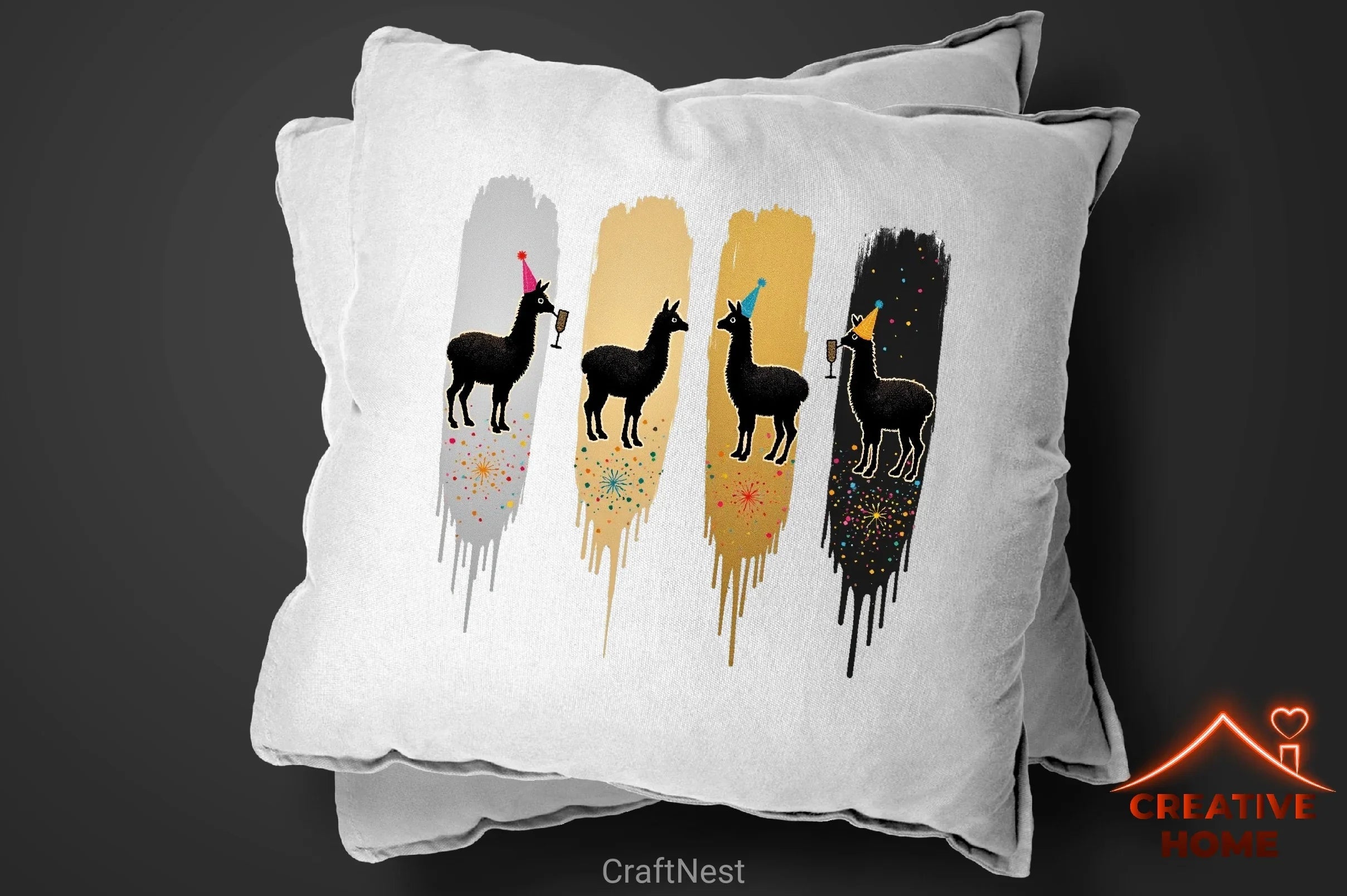 Festive Llama Reindeer Clipart Bundle - CraftNest - Digital Crafting and Art