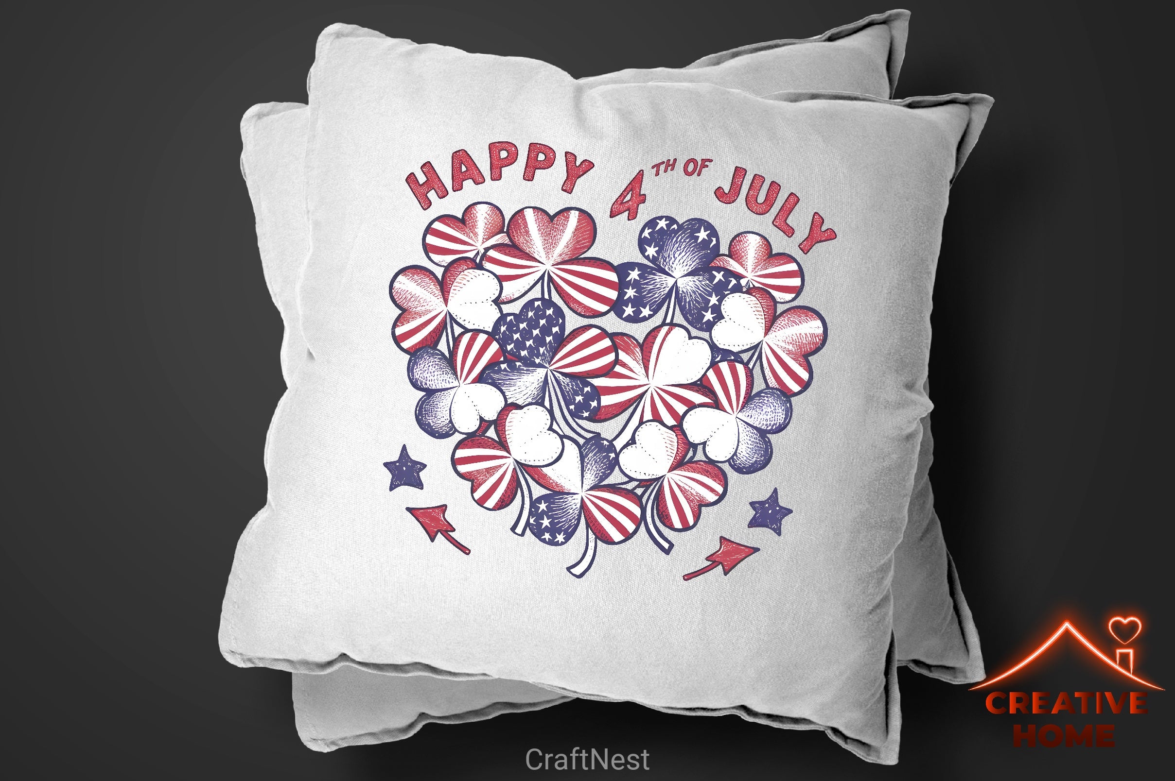 Patriotic Shamrock Heart Clipart Bundle - CraftNest - Digital Crafting and Art