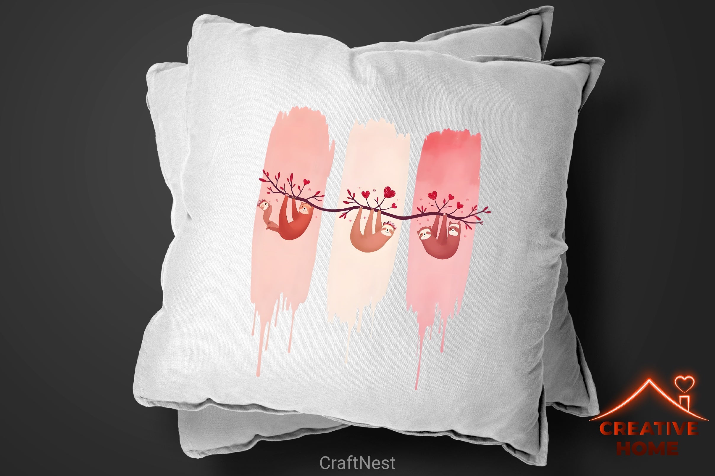 Cute Sloths Valentine's Reindeer Clipart Bundle - CraftNest - Digital Crafting and Art