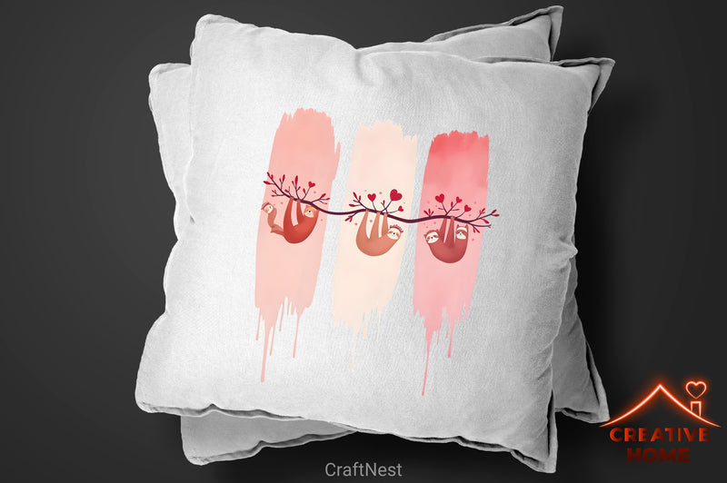 Cute Sloths Valentine's Reindeer Clipart Bundle - CraftNest - Digital Crafting and Art