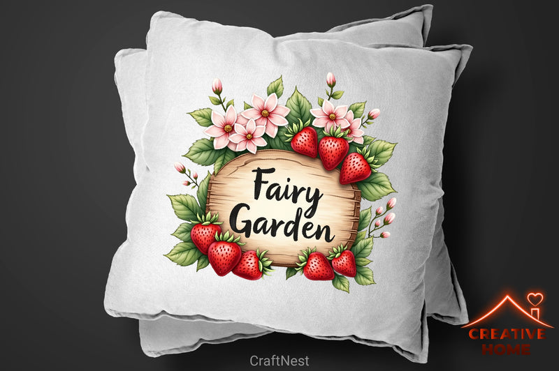 Spring Strawberry Fairy Garden Clipart Bundle - CraftNest - Digital Crafting and Art