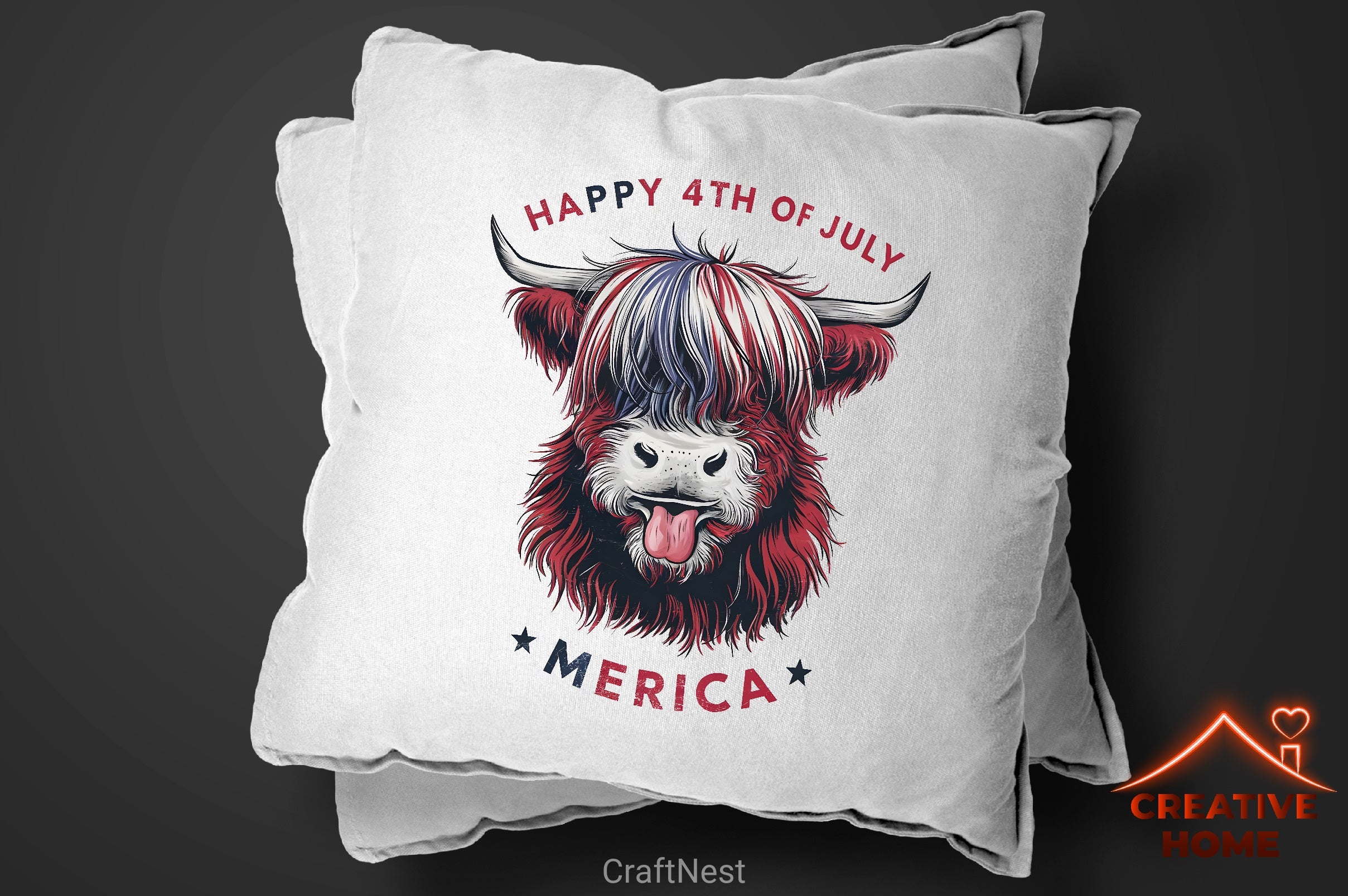 Patriotic Highland Cow Clipart Bundle 6 - CraftNest - Digital Crafting and Art