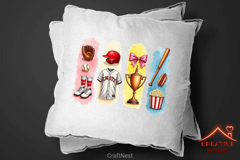 Baseball College Brushstrokes Clipart Bundle  2 - CraftNest - Digital Crafting and Art