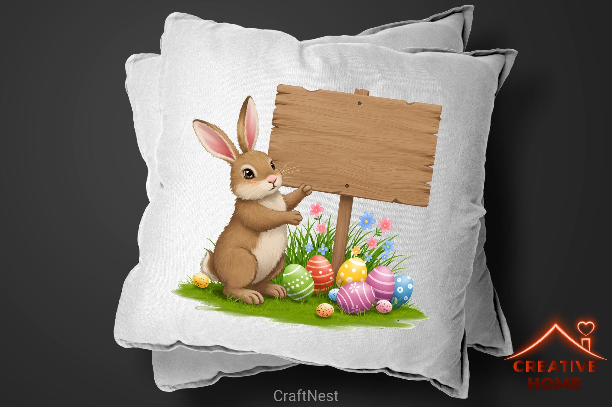 Easter Bunny Sign Board Clipart Bundle - CraftNest - Digital Crafting and Art
