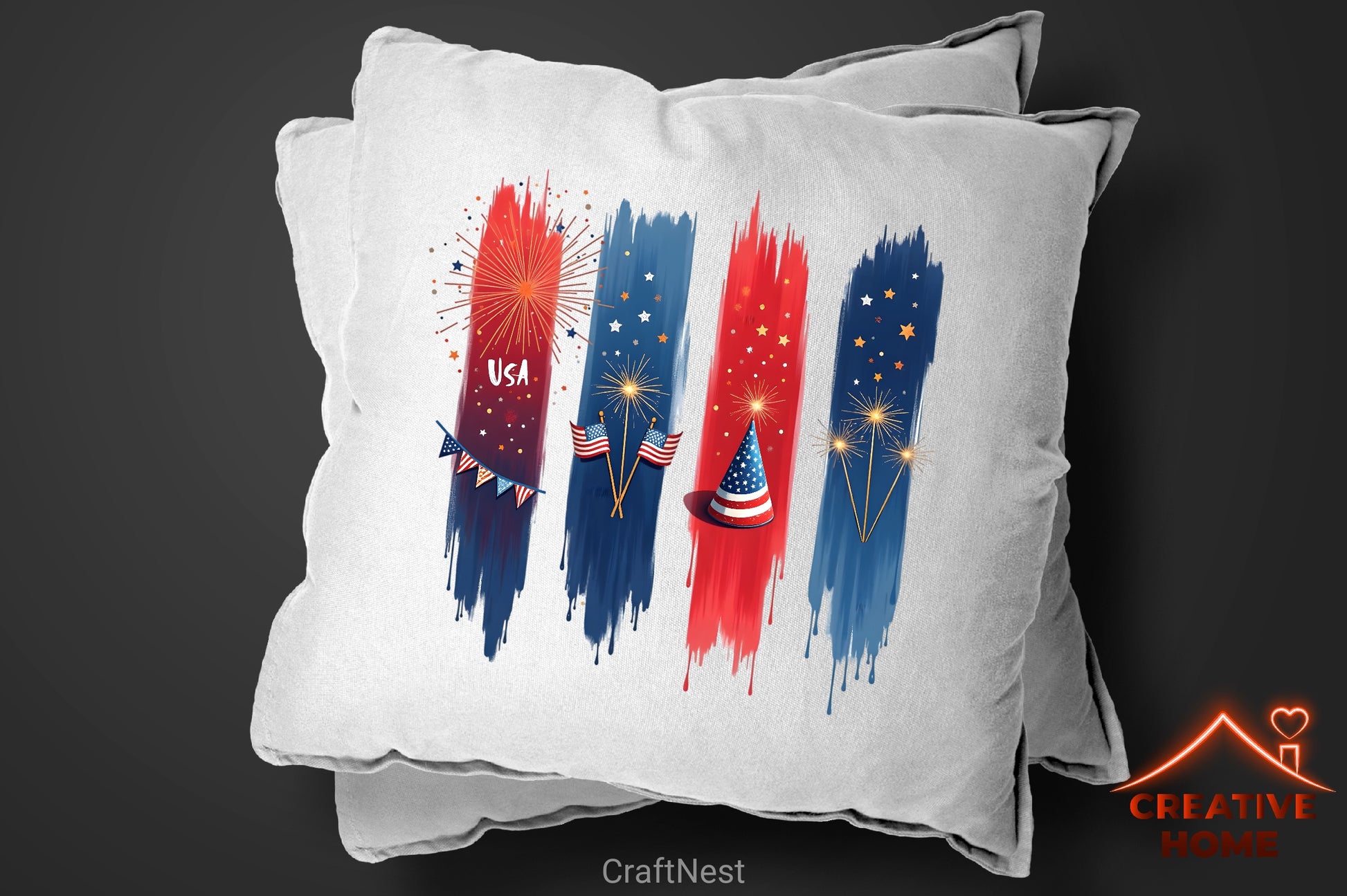 Patriotic Day Brushstrokes Clipart Bundle 1 - CraftNest - Digital Crafting and Art