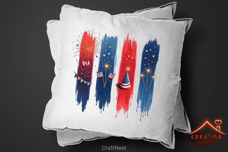 Patriotic Day Brushstrokes Clipart Bundle 1 - CraftNest - Digital Crafting and Art