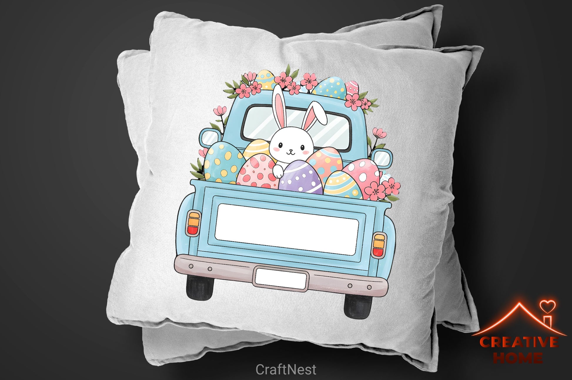 Easter Truck Monogram Clipart Bundle 1 - CraftNest - Digital Crafting and Art