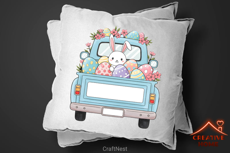 Easter Truck Monogram Clipart Bundle 1 - CraftNest - Digital Crafting and Art