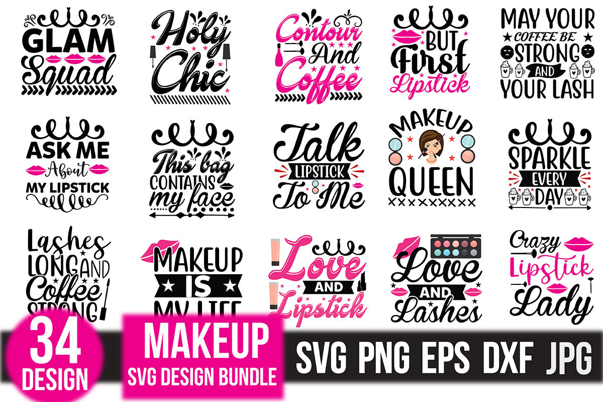 Makeup SVG Bundle 8 - CraftNest - Digital Crafting and Art